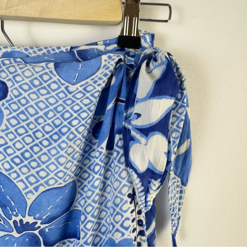 Jams World Tahiti Sarong Skirt Small W812-TAHI Blue Floral Rayon Wrap Hawaii - Picture 3 of 12